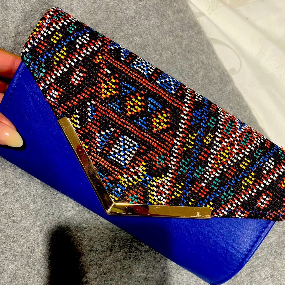 Beautiful blue clutch purse